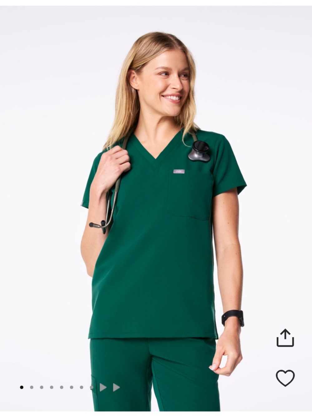 Figs Women’s Scrub Top + bottoms in hunter green